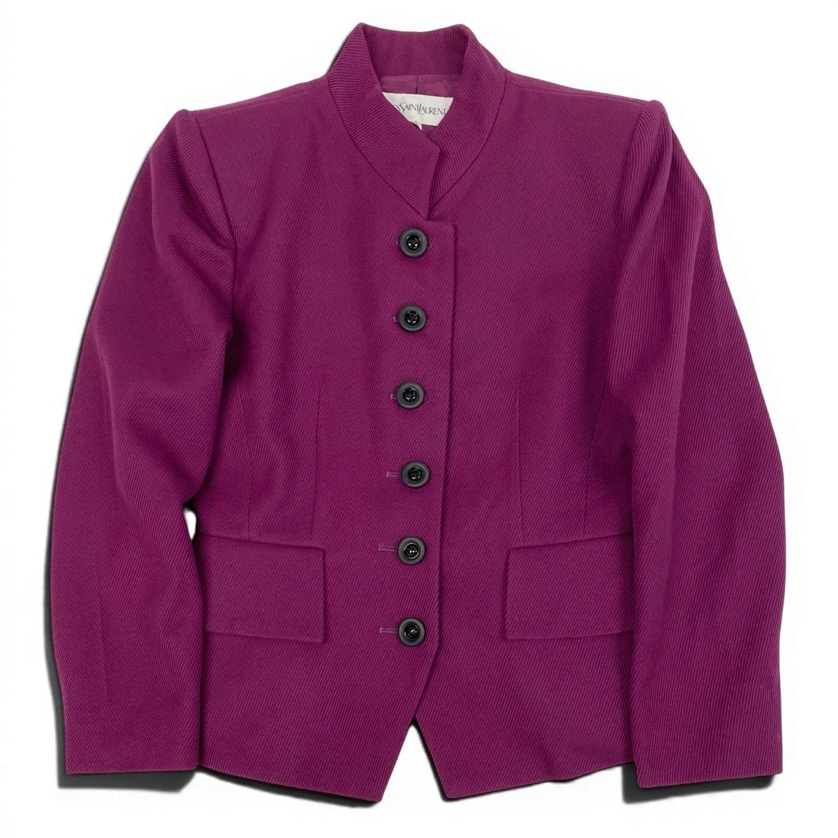 Saint Laurent Stand Color Wool Jacket 36 Purple — view 2