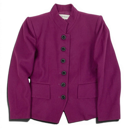 Saint Laurent Stand Color Wool Jacket 36 Purple — view 2