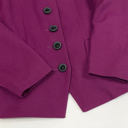 Saint Laurent Stand Color Wool Jacket 36 Purple — view 5