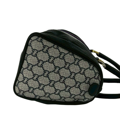 Gucci Vintage Sherry Line Plus Logo Leather Handbag Navy — view 6