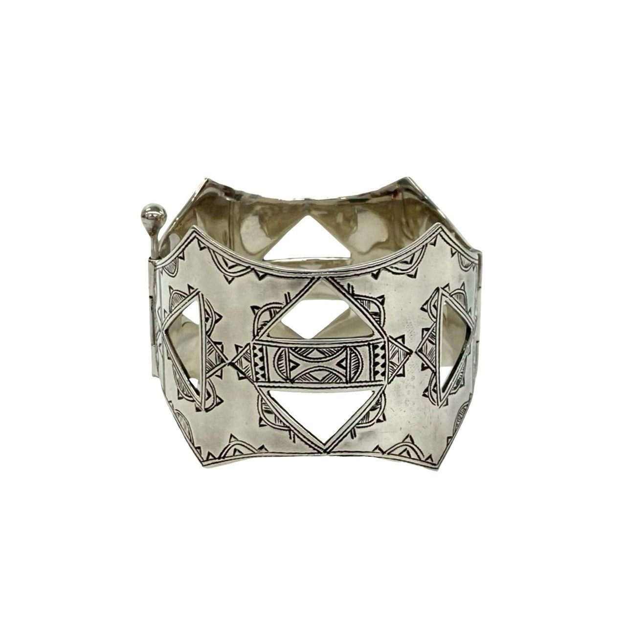 Hermes Touareg Bracelet 925 Sterling Silver Bangle — view 6