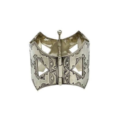 Hermes Touareg Bracelet 925 Sterling Silver Bangle — view 4