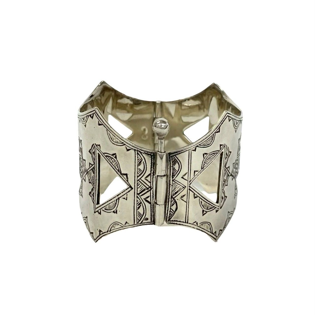 Hermes Touareg Bracelet 925 Sterling Silver Bangle — view 5