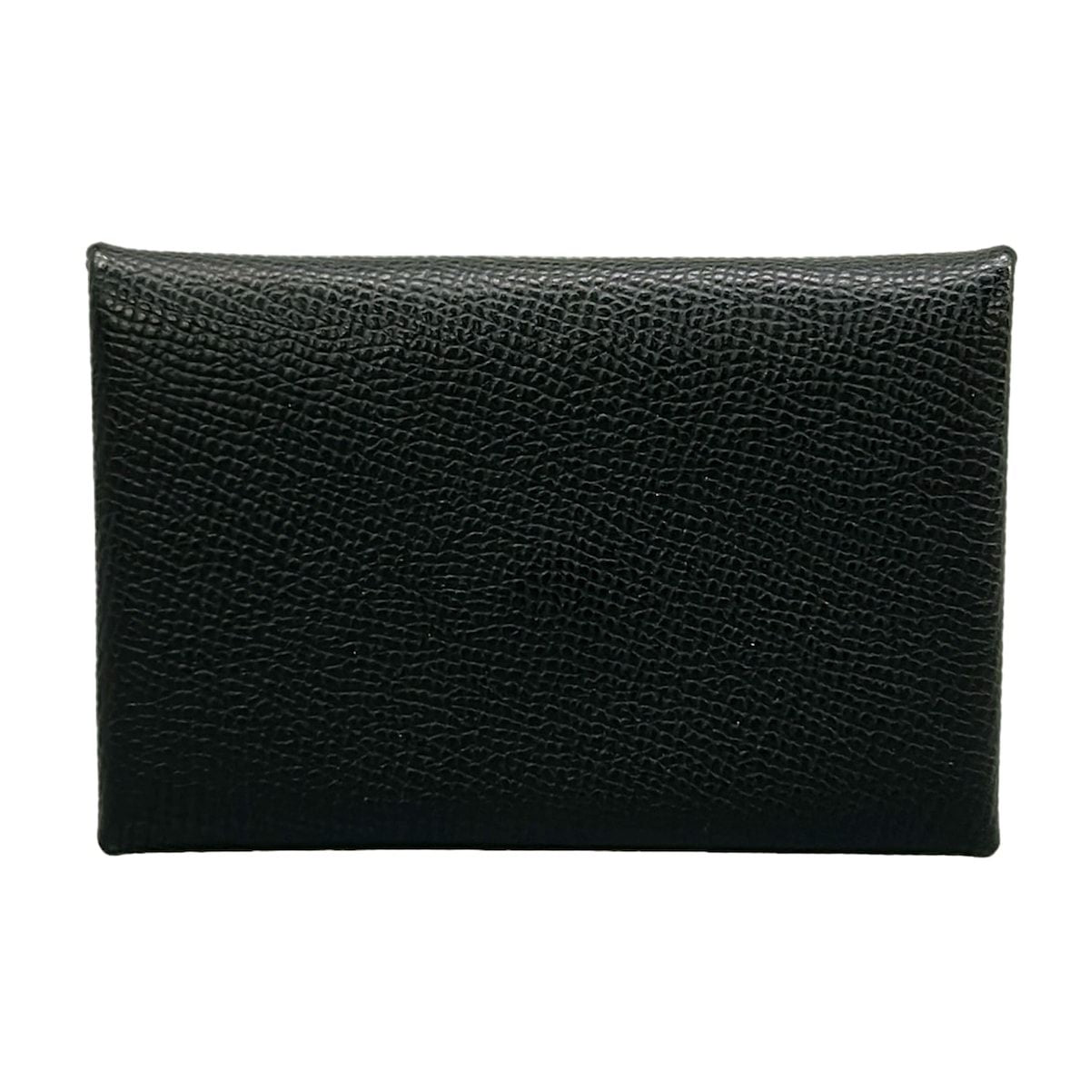Hermes Card Case Calvi Black Silver