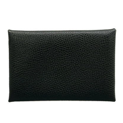 Hermes Card Case Calvi Black Silver — view 2