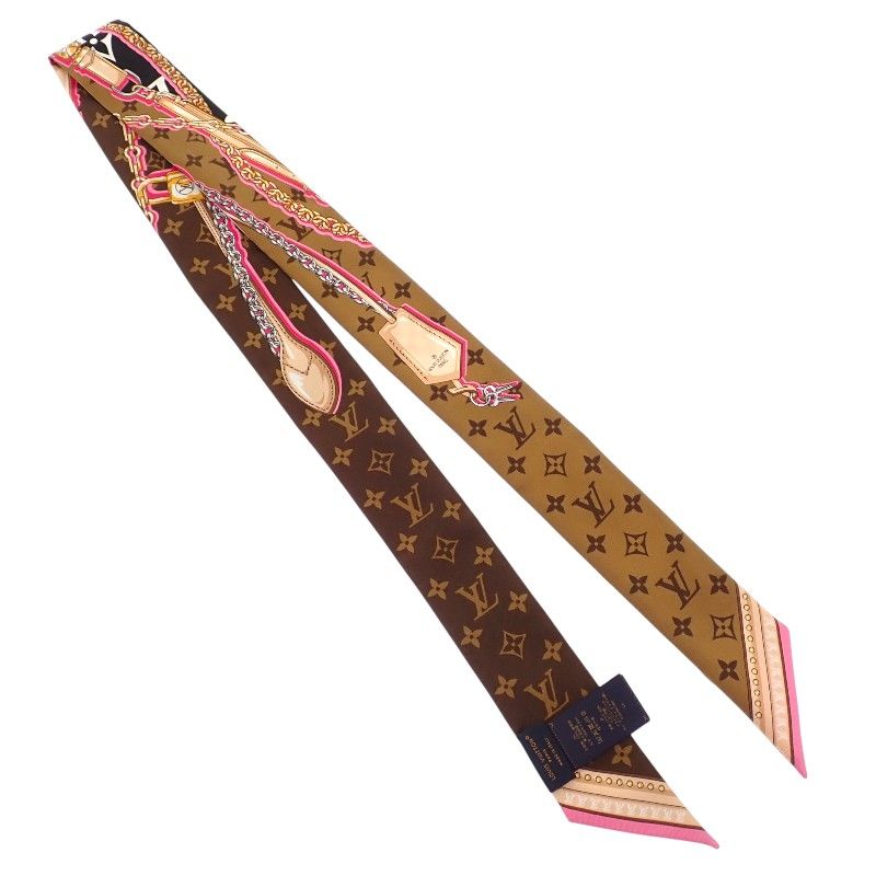 Louis Vuitton Bandeau BB Ultimate Scarf Silk Black White Brown Monogram — view 4