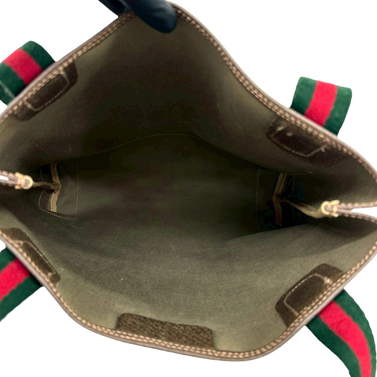 Gucci Vintage Sherry Line GG Logo Leather Tote Brown — view 9