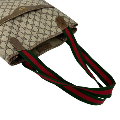 Gucci Vintage Sherry Line GG Logo Leather Tote Brown — view 4