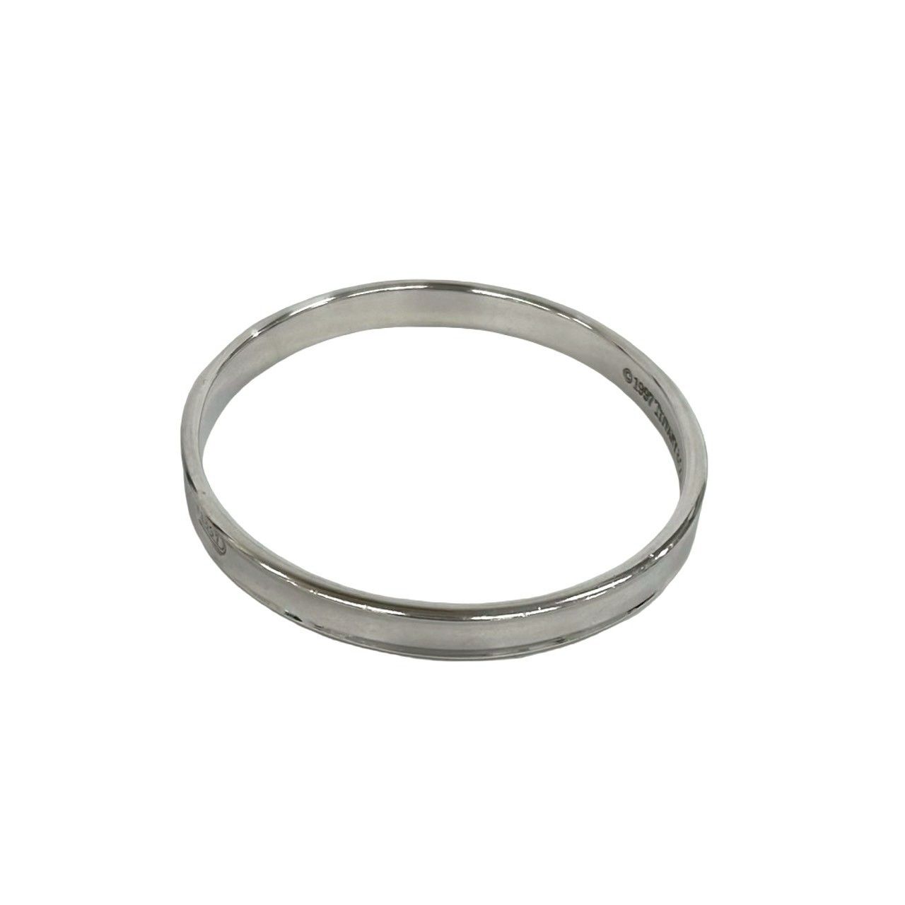 Tiffany & Co Log Narrow Bangle 925 Sterling Silver Bracelet — view 4
