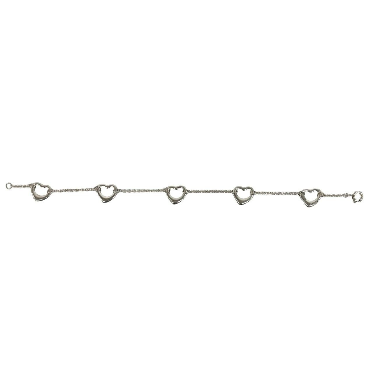 Tiffany & Co Open Heart Bracelet 925 Sterling Silver Chain — view 7