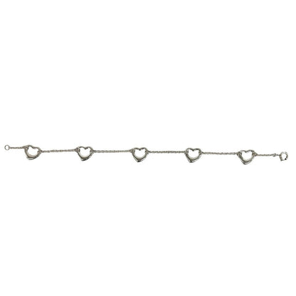 Tiffany & Co Open Heart Bracelet 925 Sterling Silver Chain — view 7