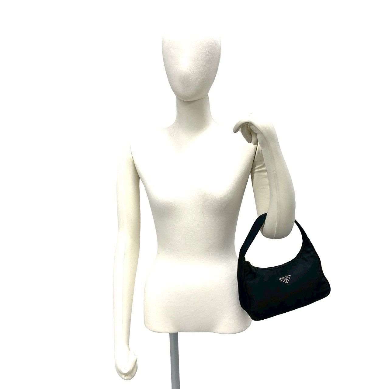 Prada Triangle Tessuto Nylon Mini Handbag Pouch Black — view 2