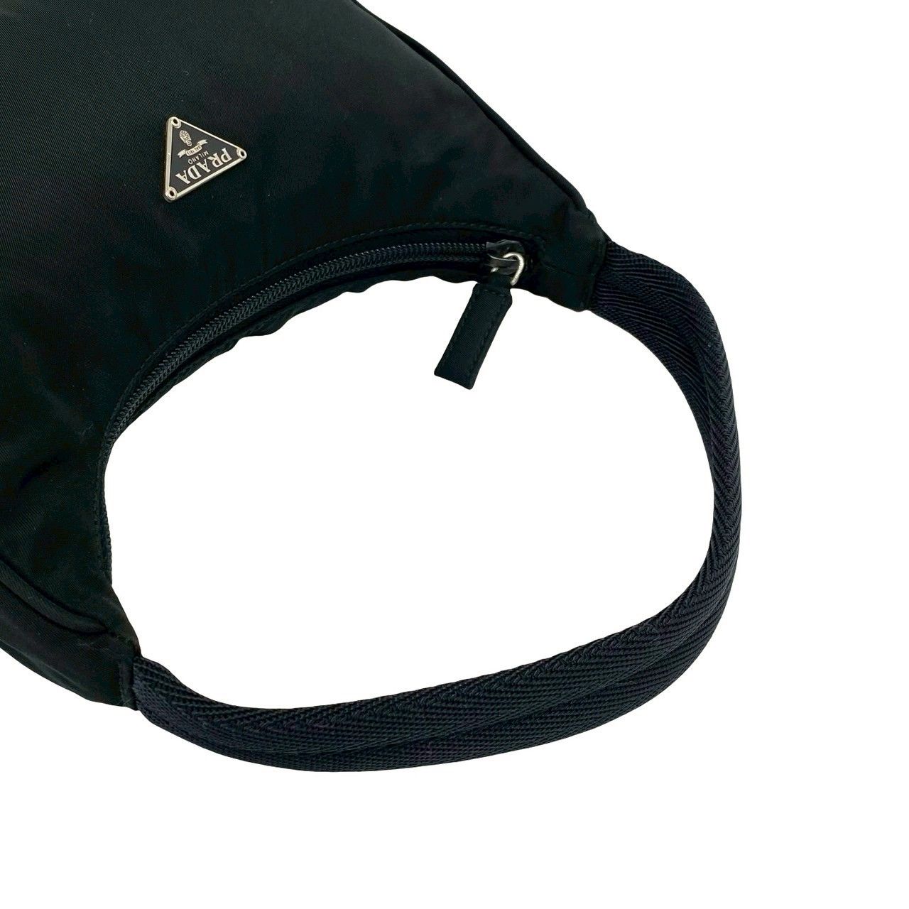 Prada Triangle Tessuto Nylon Mini Handbag Pouch Black — view 4
