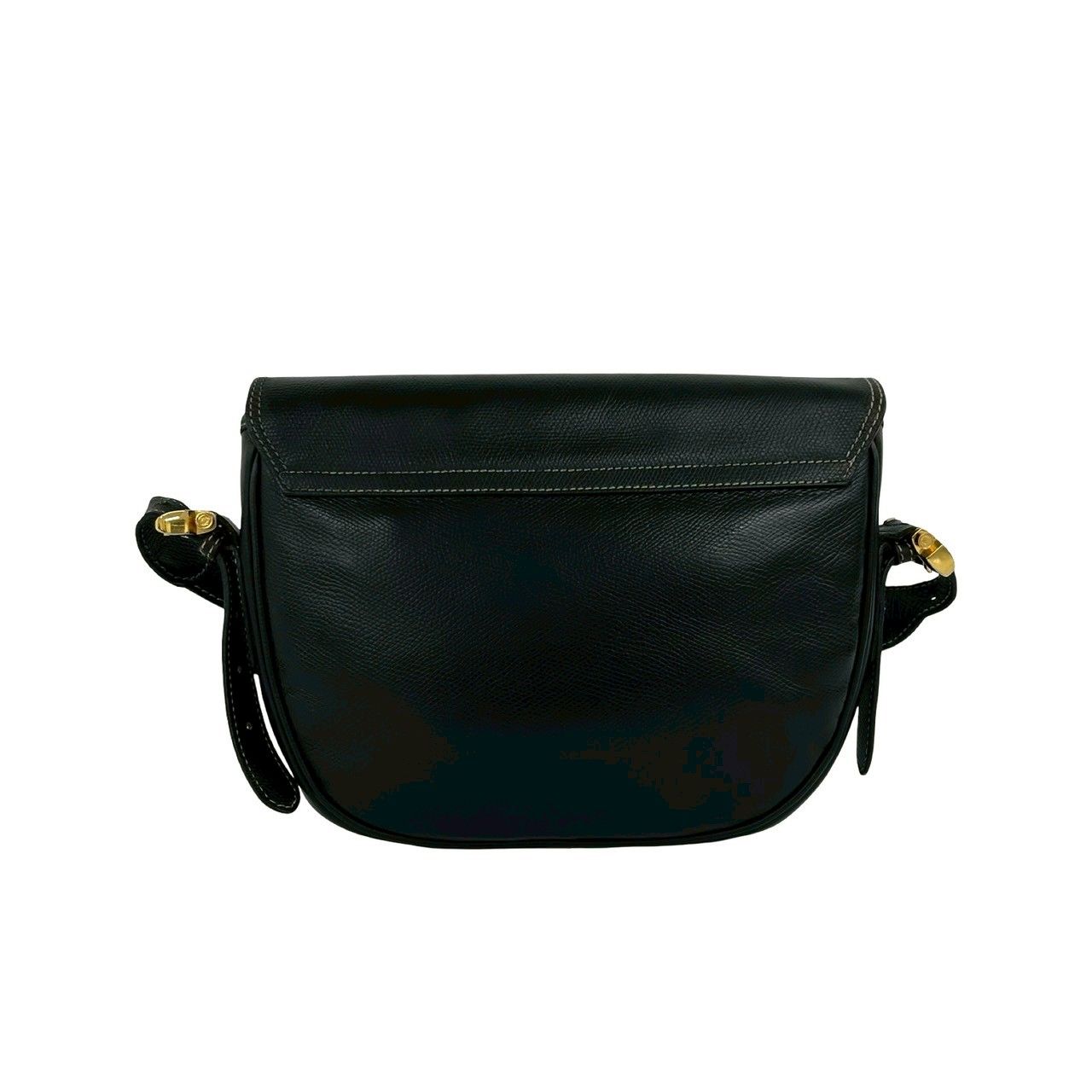 Loewe Vintage Anagram Logo Leather Shoulder Bag Pochette Crossbody Black — view 3