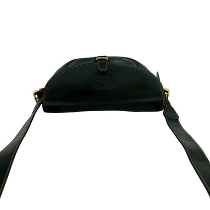 Loewe Vintage Anagram Logo Leather Shoulder Bag Pochette Crossbody Black — view 4