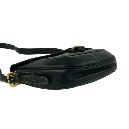 Loewe Vintage Anagram Logo Leather Shoulder Bag Pochette Crossbody Black — view 7