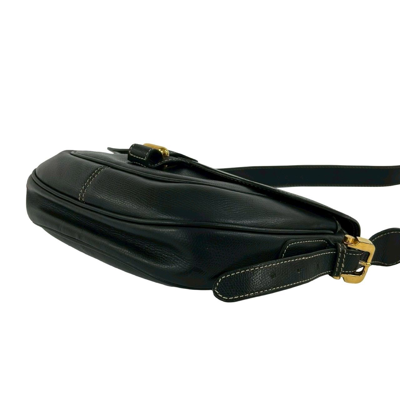 Loewe Vintage Anagram Logo Leather Shoulder Bag Pochette Crossbody Black — view 8