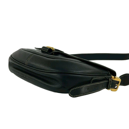 Loewe Vintage Anagram Logo Leather Shoulder Bag Pochette Crossbody Black — view 8