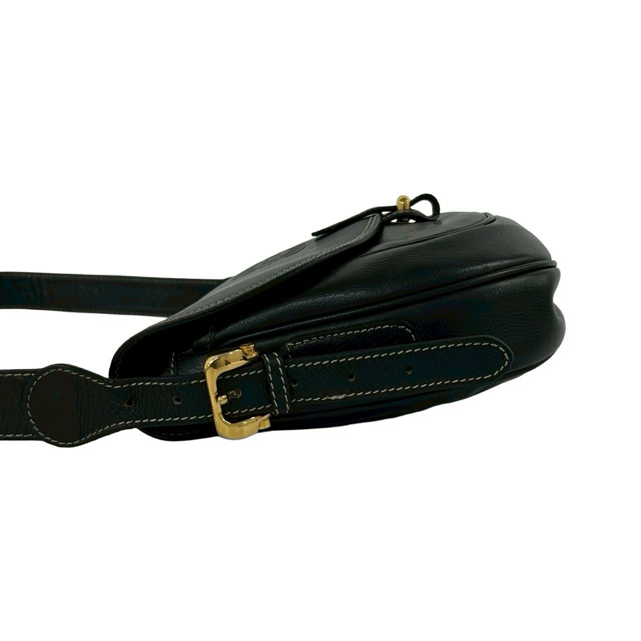 Loewe Vintage Anagram Logo Leather Shoulder Bag Pochette Crossbody Black — view 5