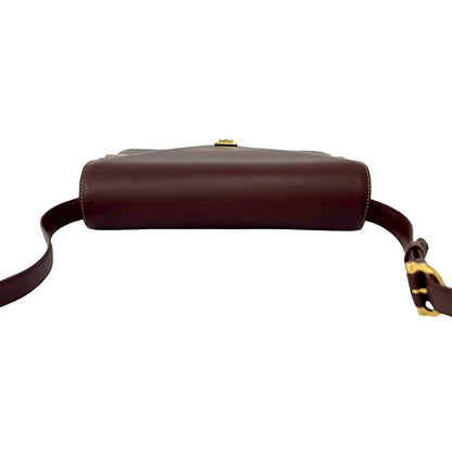 Cartier Vintage Must Line Logo Calf Leather Shoulder Bag Bordeaux — view 4