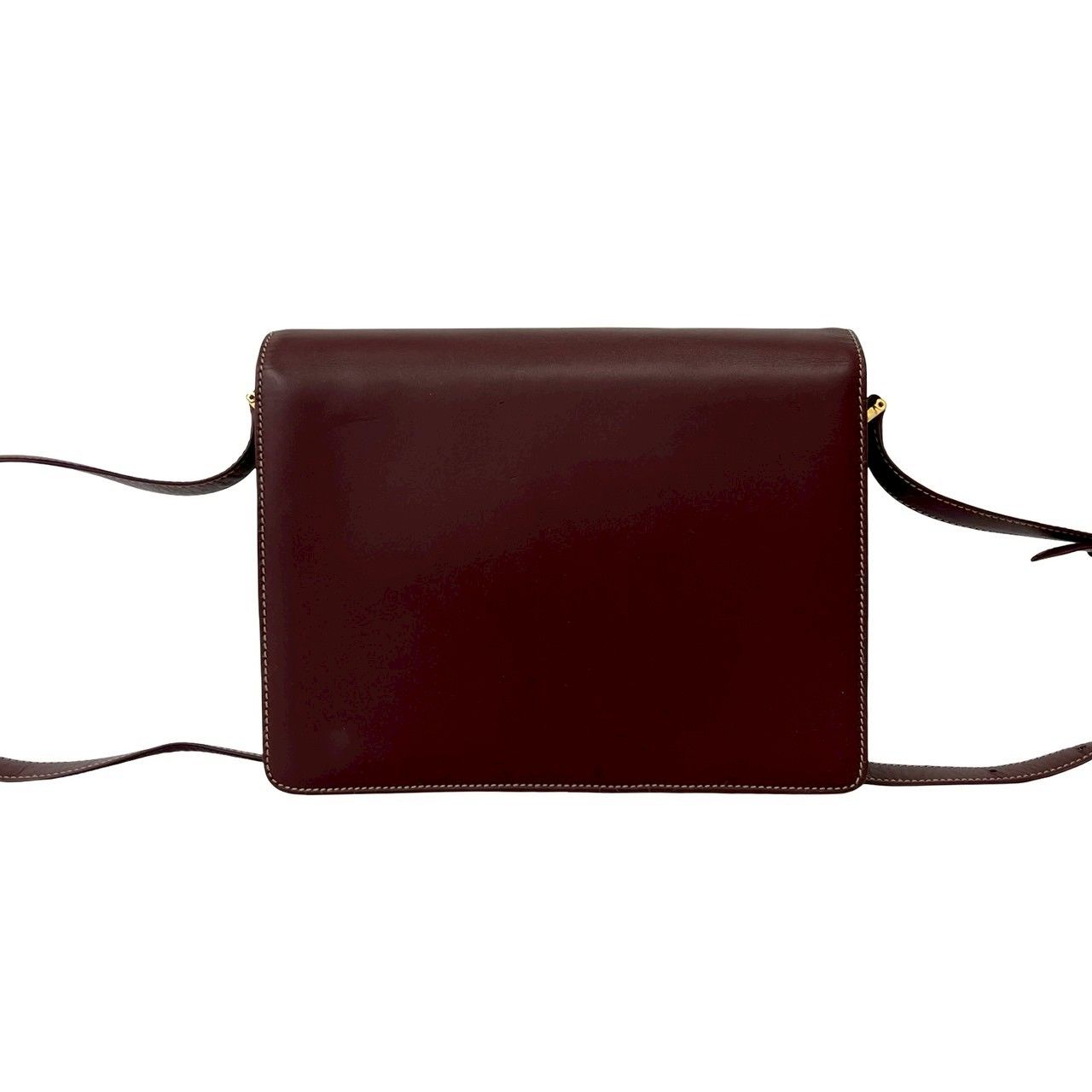 Cartier Vintage Must Line Logo Calf Leather Shoulder Bag Bordeaux — view 3