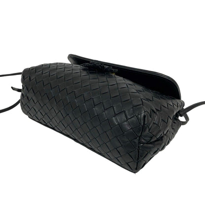 Bottega Veneta Intrecciato Leather Tassel Mini Shoulder Bag Pochette Black — view 8
