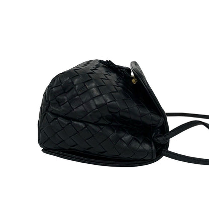 Bottega Veneta Intrecciato Leather Tassel Mini Shoulder Bag Pochette Black — view 6