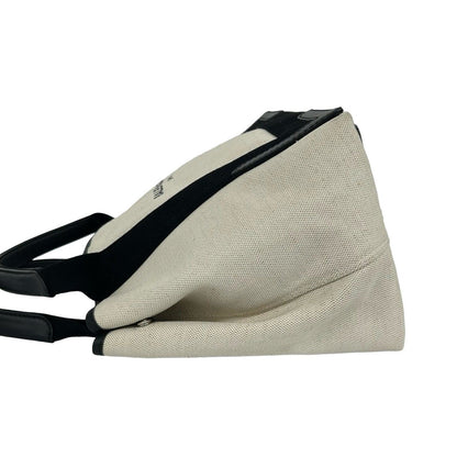 Balenciaga Navy Cabas S Canvas Leather Tote Black Ivory — view 5
