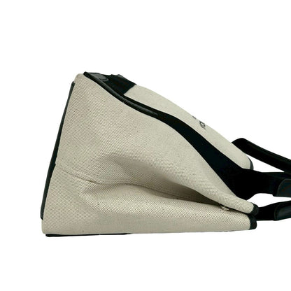 Balenciaga Navy Cabas S Canvas Leather Tote Black Ivory — view 6