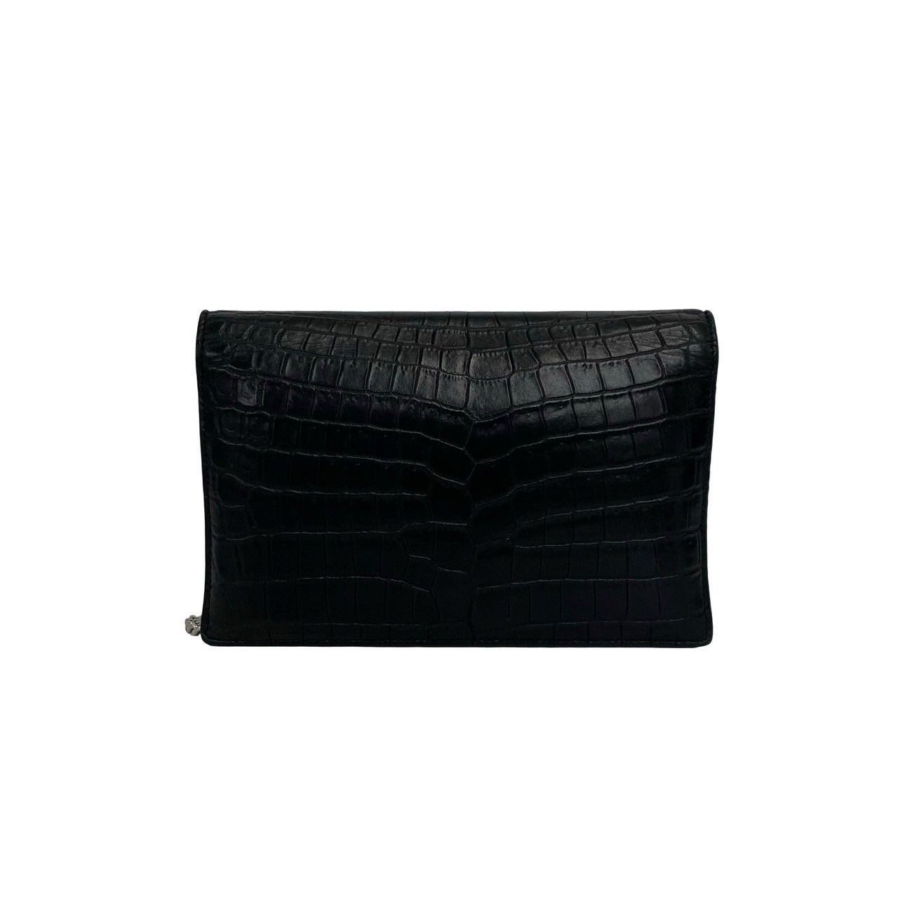 Saint Laurent Paris YSL Logo Leather Chain Mini Shoulder Bag Pochette Black — view 3