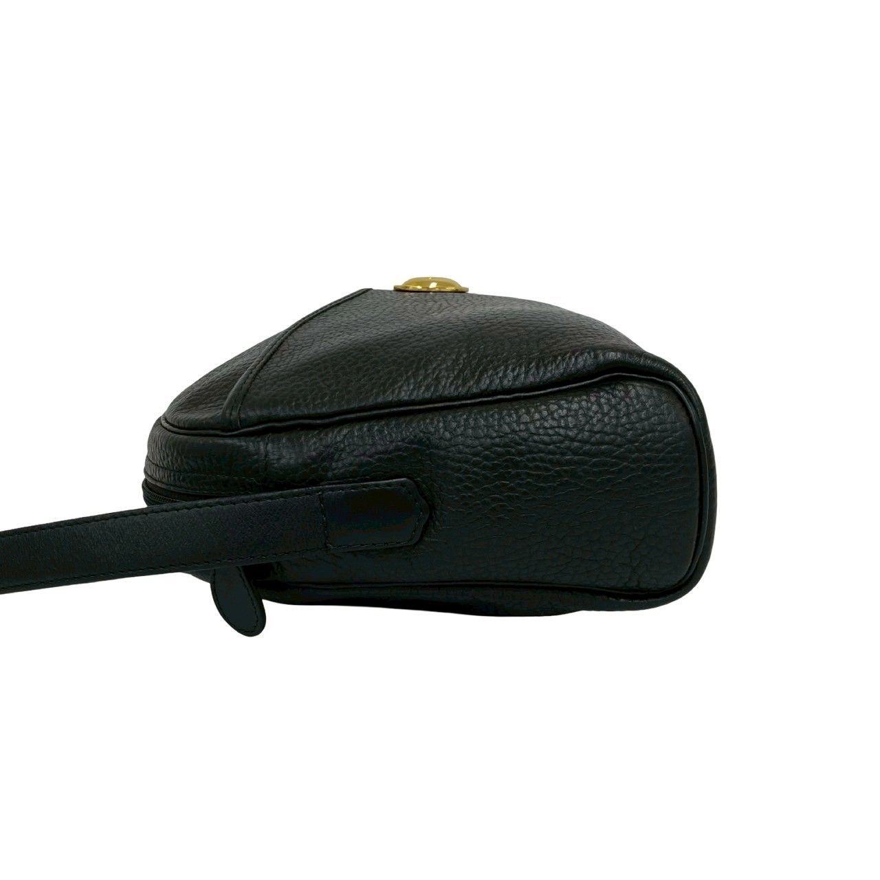 Dior Vintage CD Logo Leather Shoulder Bag Pochette Black — view 5