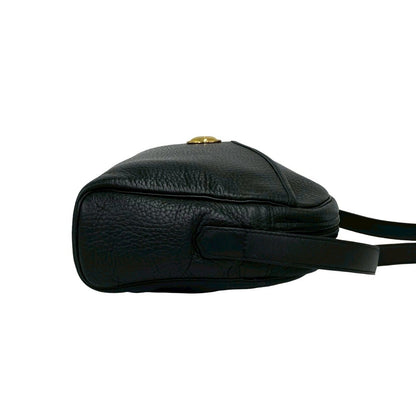 Dior Vintage CD Logo Leather Shoulder Bag Pochette Black — view 6