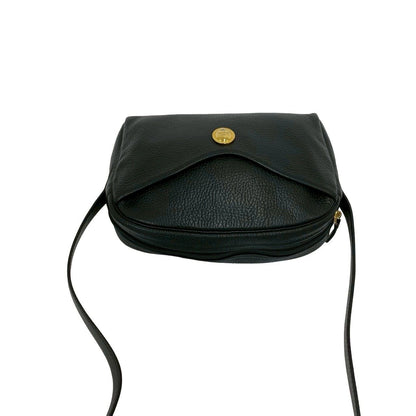 Dior Vintage CD Logo Leather Shoulder Bag Pochette Black — view 4
