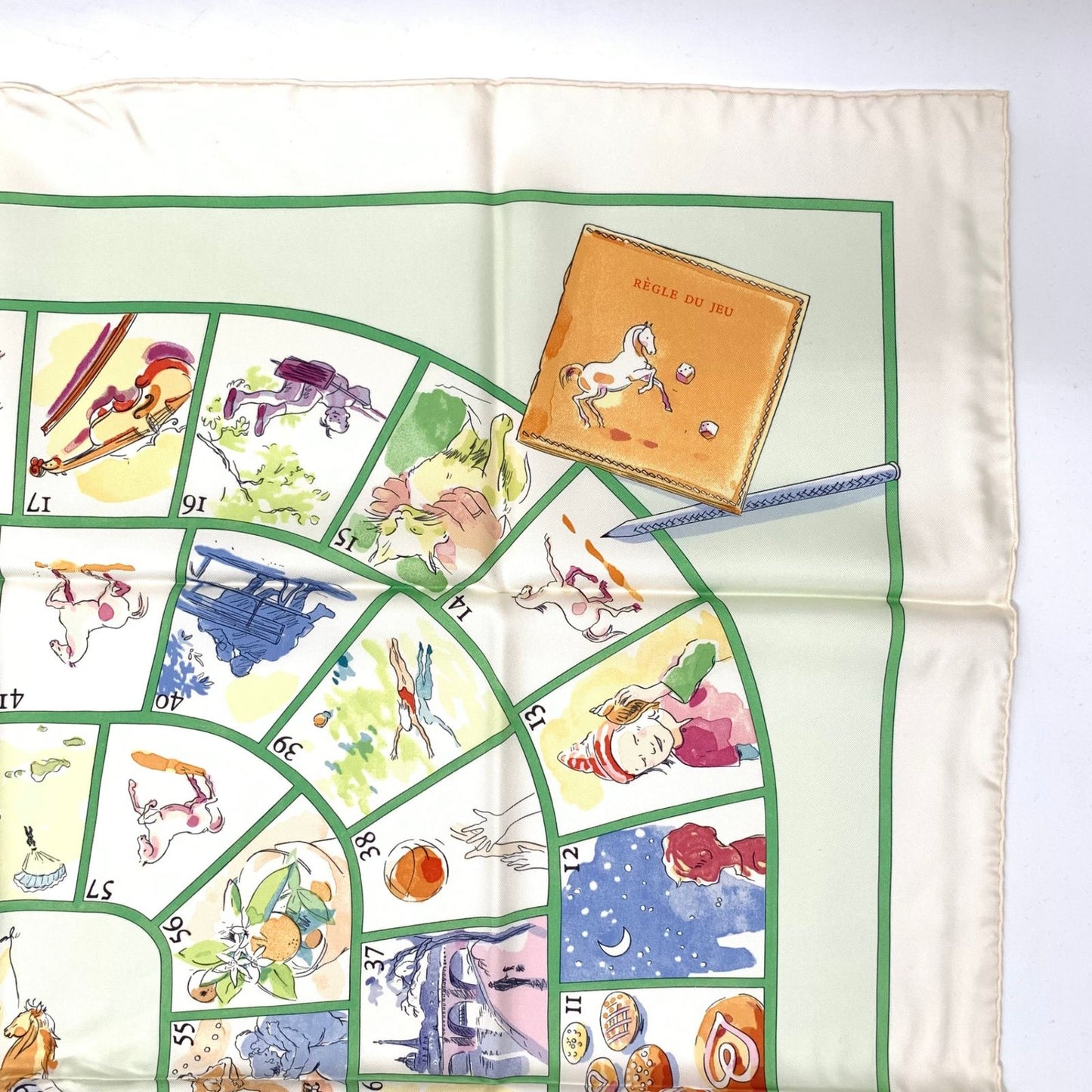 Hermes Carre 90 le Jeu Des Petits Bonheurs Little Happiness Game Scarf Silk — view 5