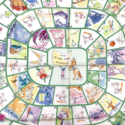 Hermes Carre 90 le Jeu Des Petits Bonheurs Little Happiness Game Scarf Silk — view 8