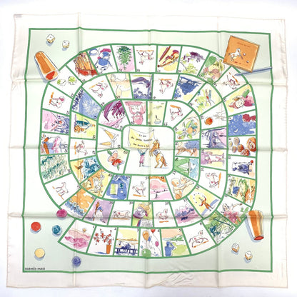 Hermes Carre 90 le Jeu Des Petits Bonheurs Little Happiness Game Scarf Silk — view 2