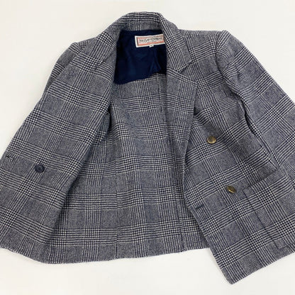 Saint Laurent Double Breasted jacket Glen Plaid Gold Button Cashmere Blend M — view 4