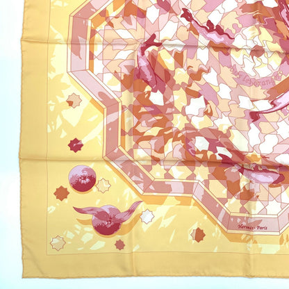 Hermes Carre 90 Sous les Orange Multicolor Scarf Silk — view 5