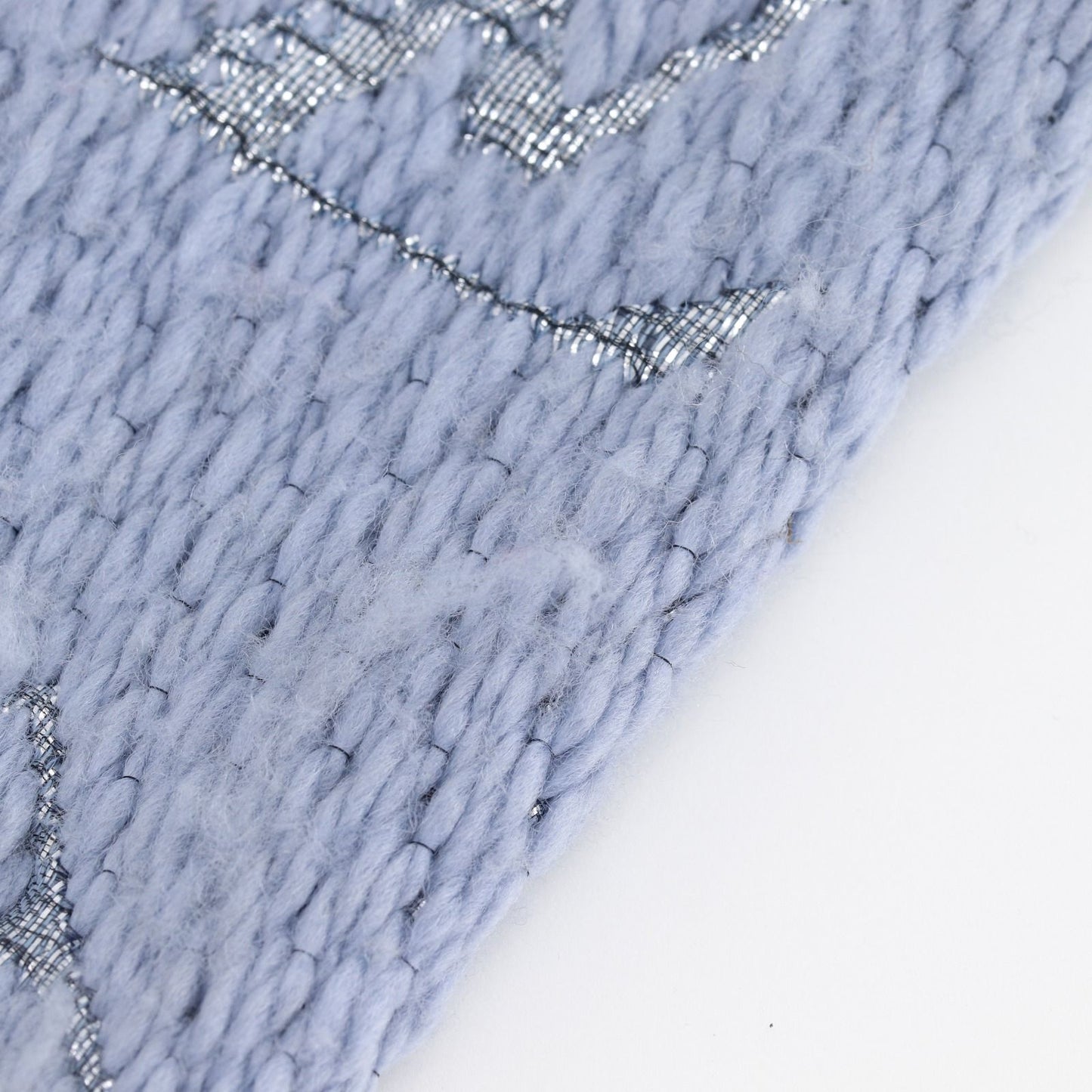 Louis Vuitton Echarpe Logo Mania Shine Wool Light Blue Scarf — view 5