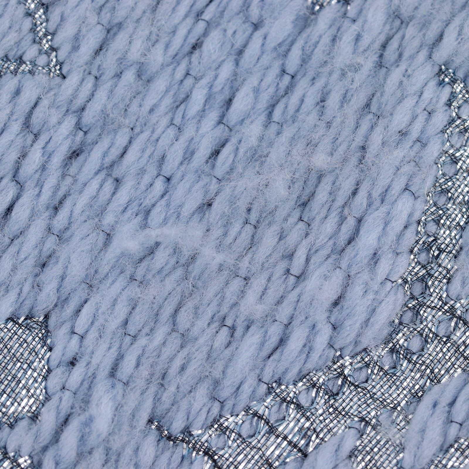 Louis Vuitton Echarpe Logo Mania Shine Wool Light Blue Scarf — view 6