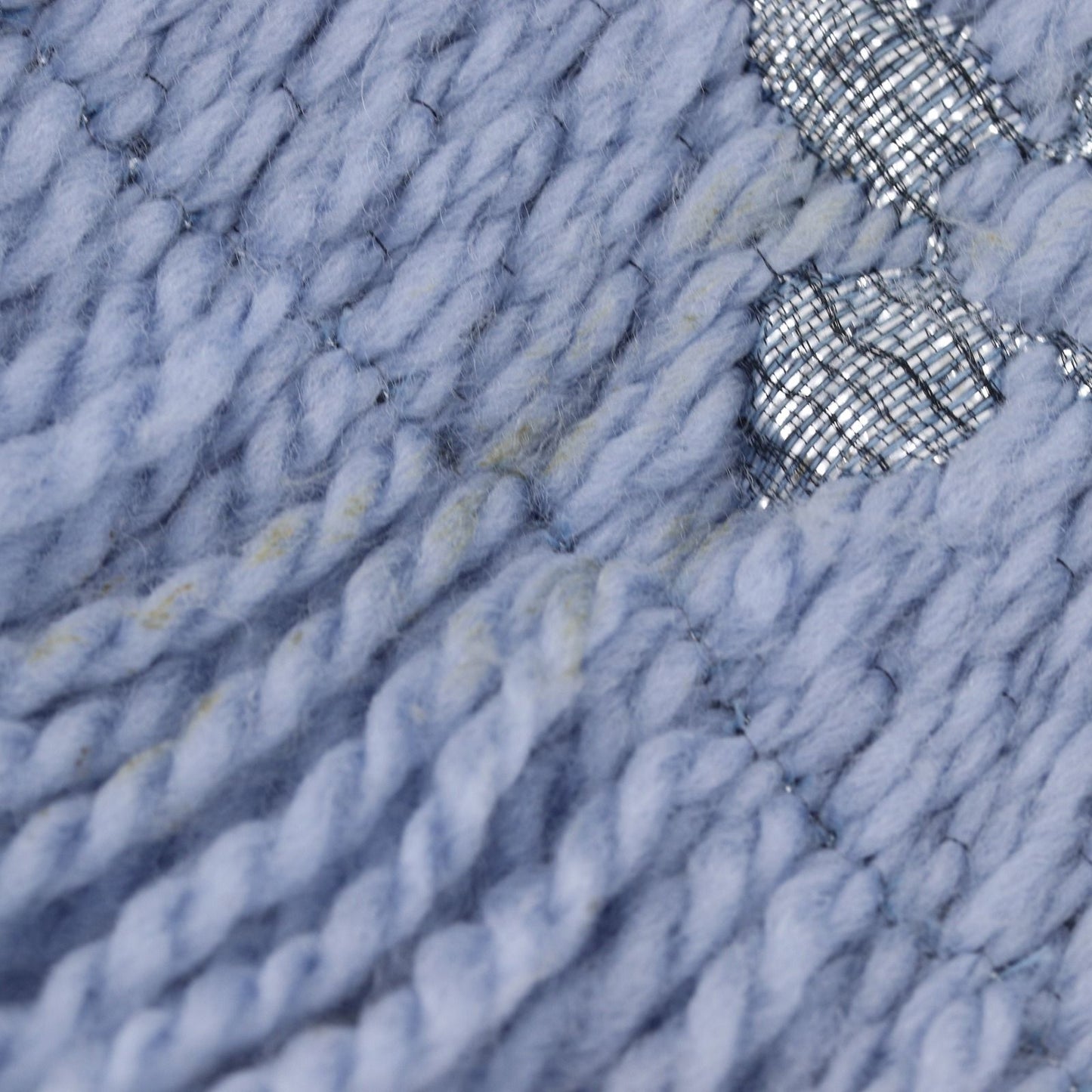 Louis Vuitton Echarpe Logo Mania Shine Wool Light Blue Scarf — view 7