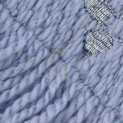 Louis Vuitton Echarpe Logo Mania Shine Wool Light Blue Scarf — view 7