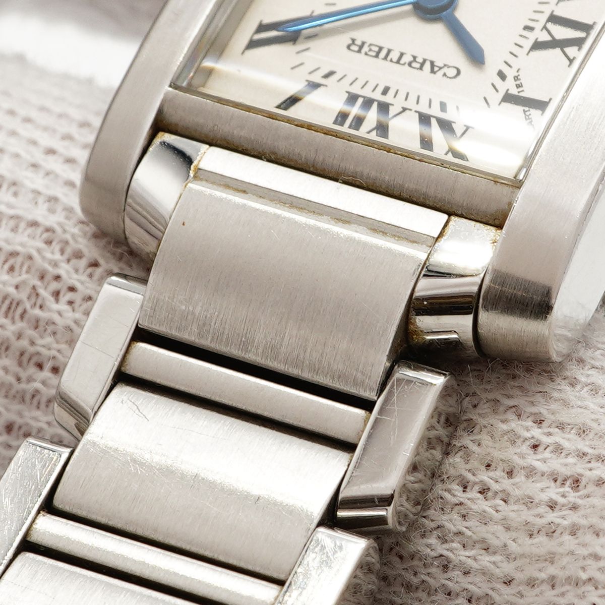 Cartier Tank Francaise SM Ivory Dial Watch — view 7