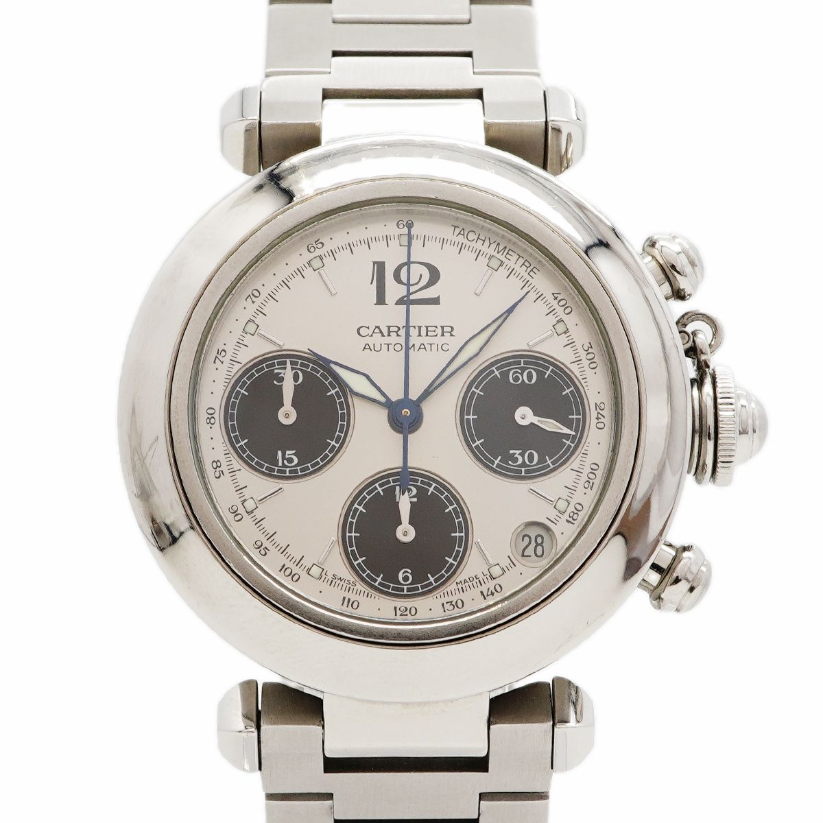 Cartier Pasha C Silver Dial Watch Boys