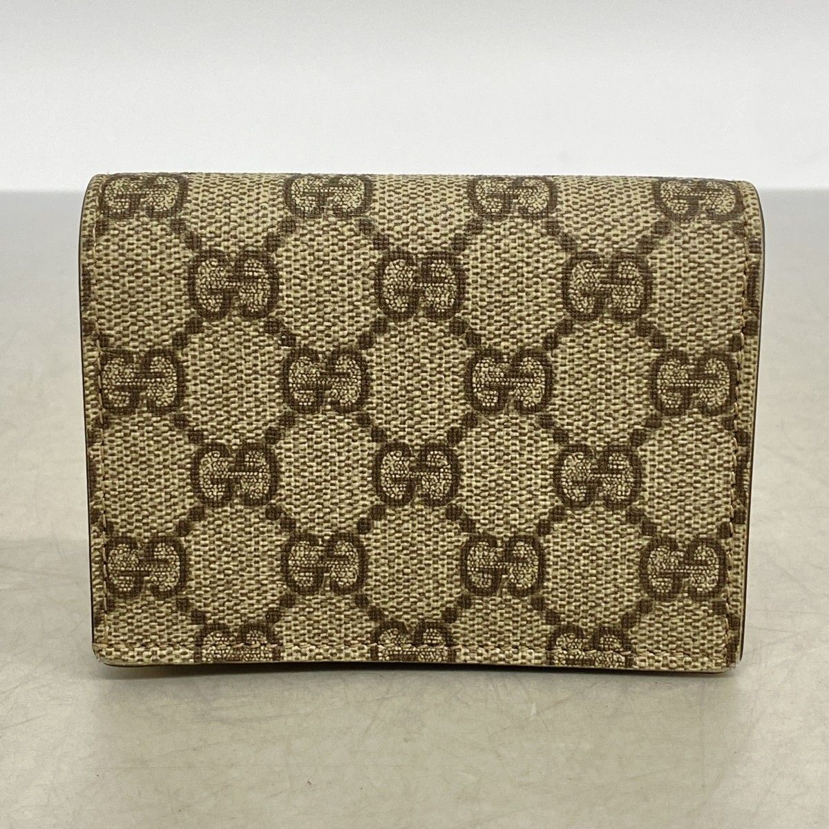 Gucci Wallet GG Marmont Supreme Leather Brown Ivory Gold — view 8
