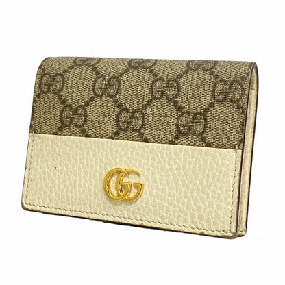 Gucci Wallet GG Marmont Supreme Leather Brown Ivory Gold