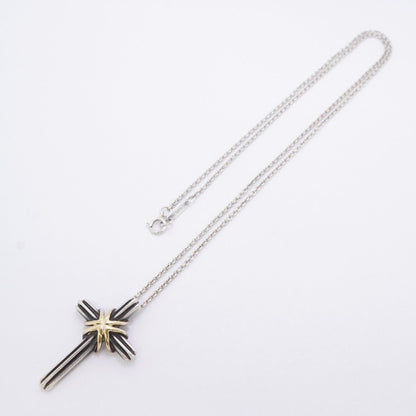 Tiffany & Co Necklace Signature Cross 18k Yellow Gold Silver — view 3