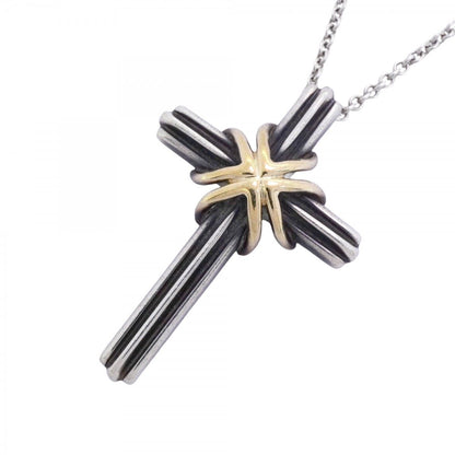 Tiffany & Co Necklace Signature Cross 18k Yellow Gold Silver