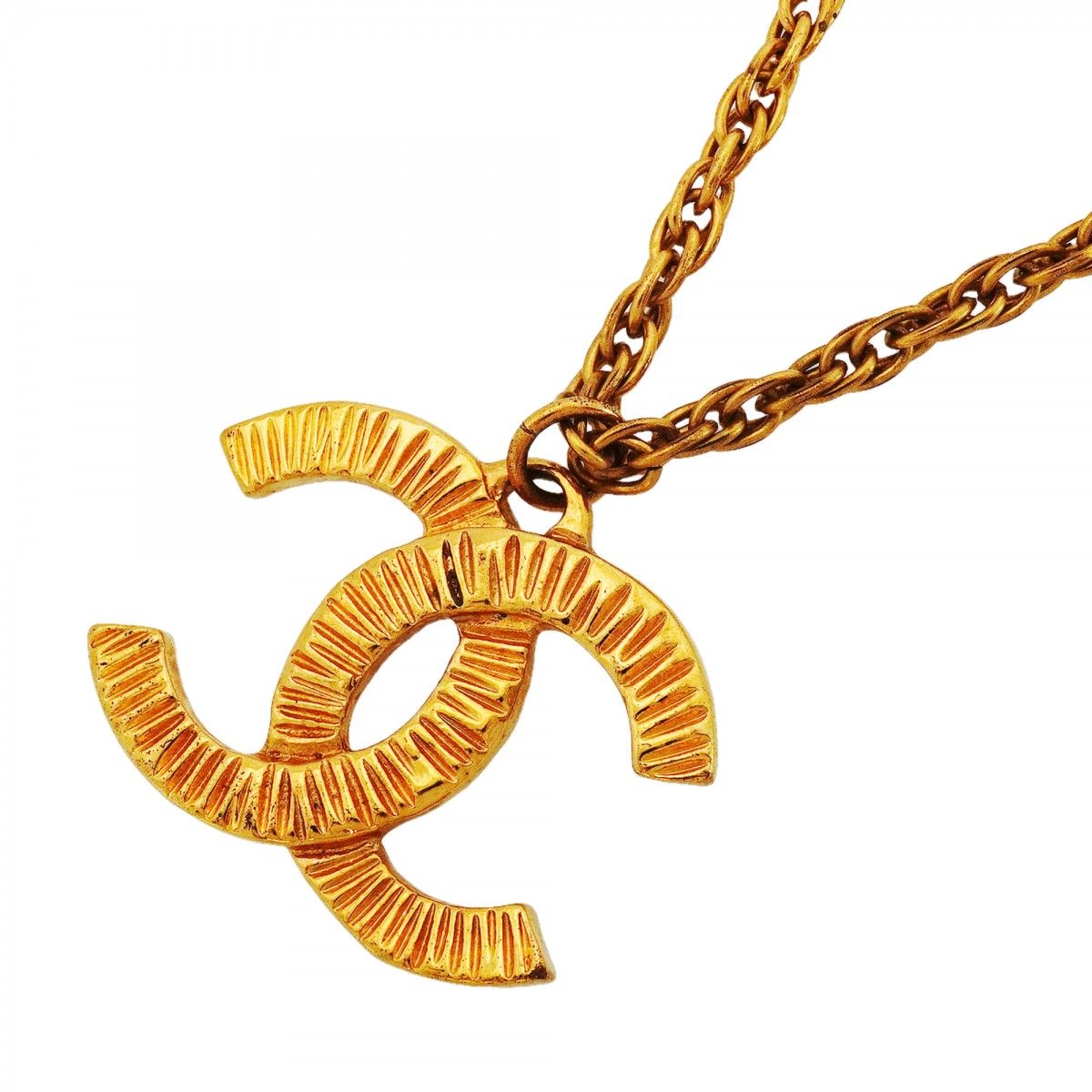 Chanel Necklace Vintage CC Logo Gold Plated