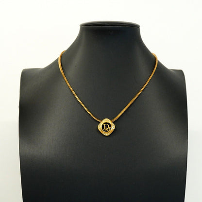 Dior Necklace Logo Gold Plated Rhinestone — view 6